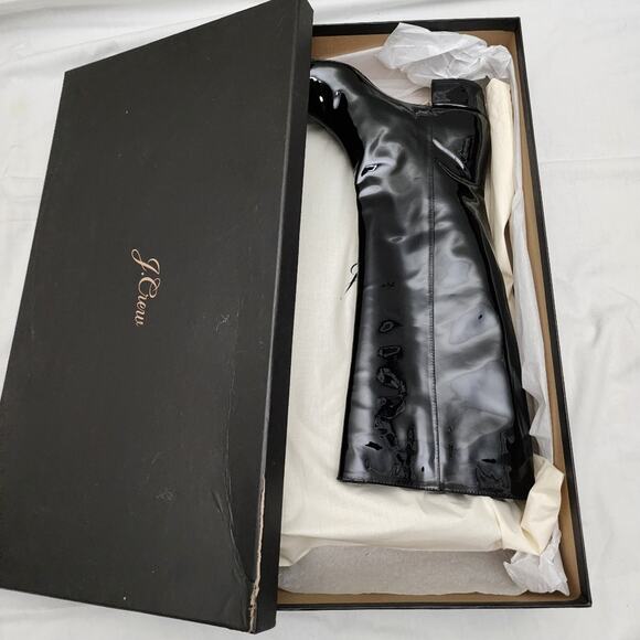 NEW J. Crew Italian Leather Knee High Black Patent Leather Tall Boot 10.5 - Picture 13 of 13